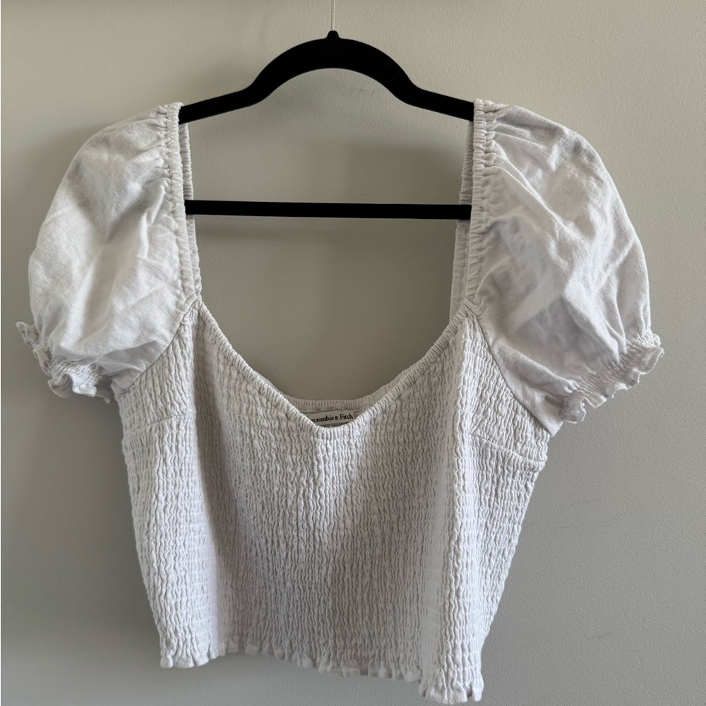 Abercrombie Puff Sleeve Smocked Top